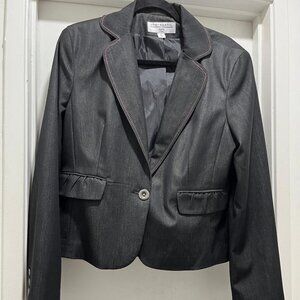 Dark Stone Wash 2-Piece Sharagano Pant Suit Sz.14